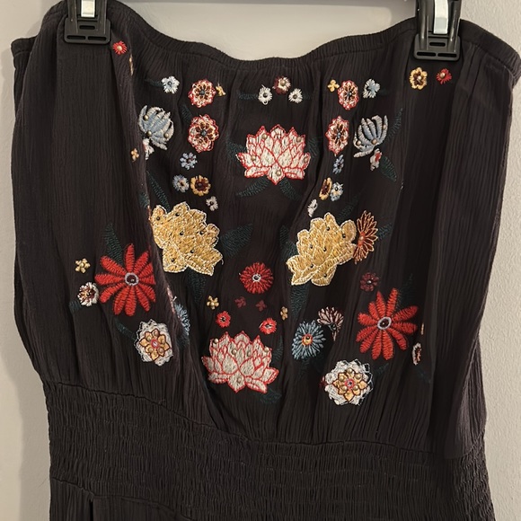 Xhilaration strapless jumpsuit - Grey with embroidered top. Size M - Picture 2 of 6